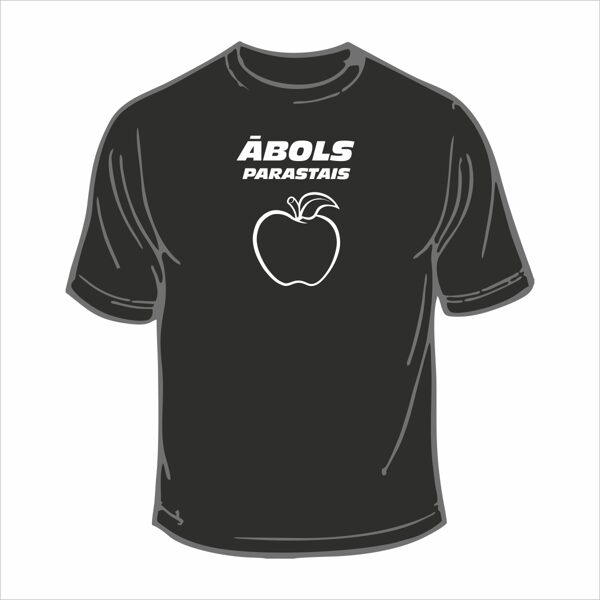 Melns T-krekls - Ābols parastais