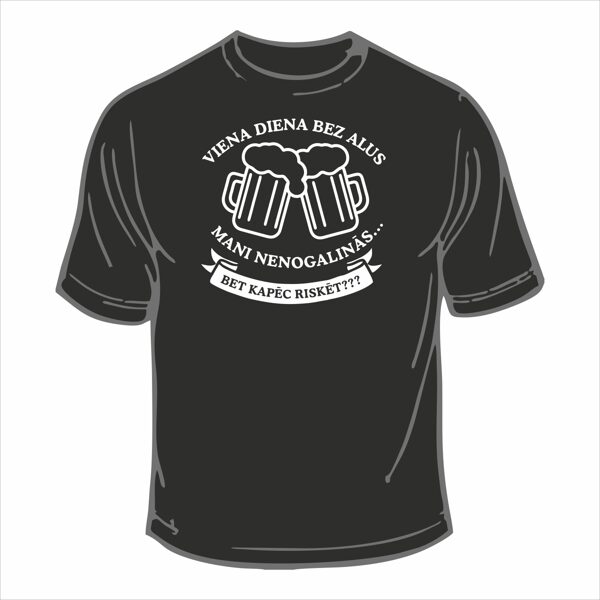 Melns T-krekls - Viena diena bez alus